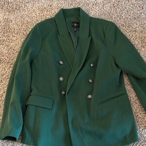 Green Double-Breasted Blazer